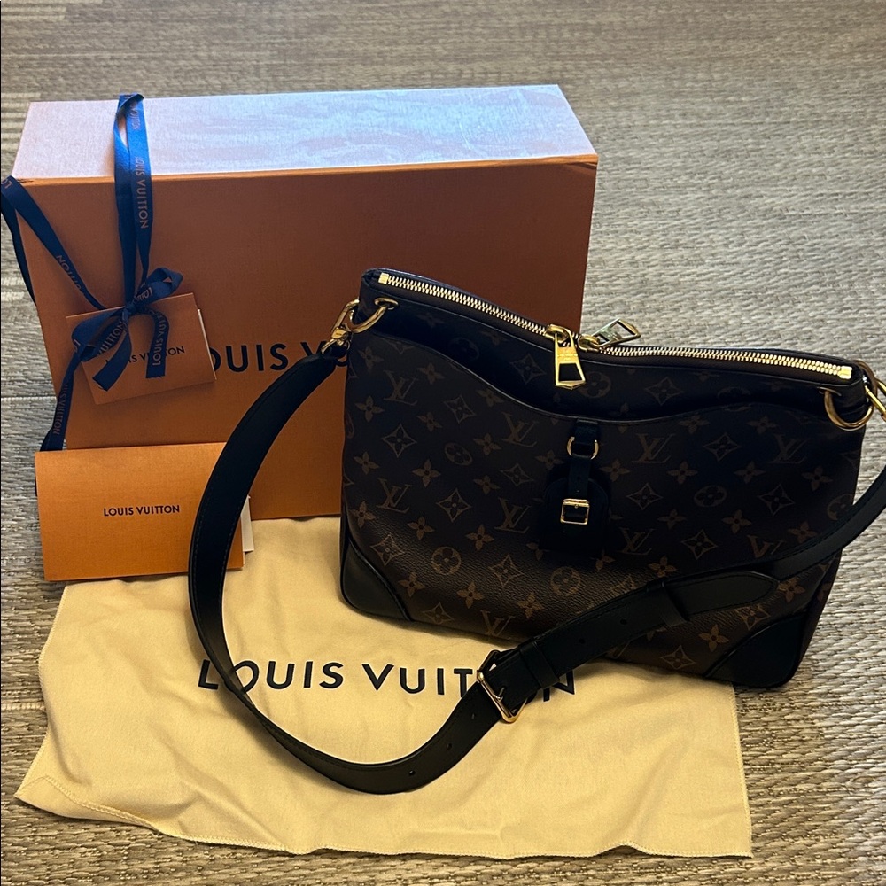 Louis Vuitton Black and Brown Monogram Odeon Shoulder Bag